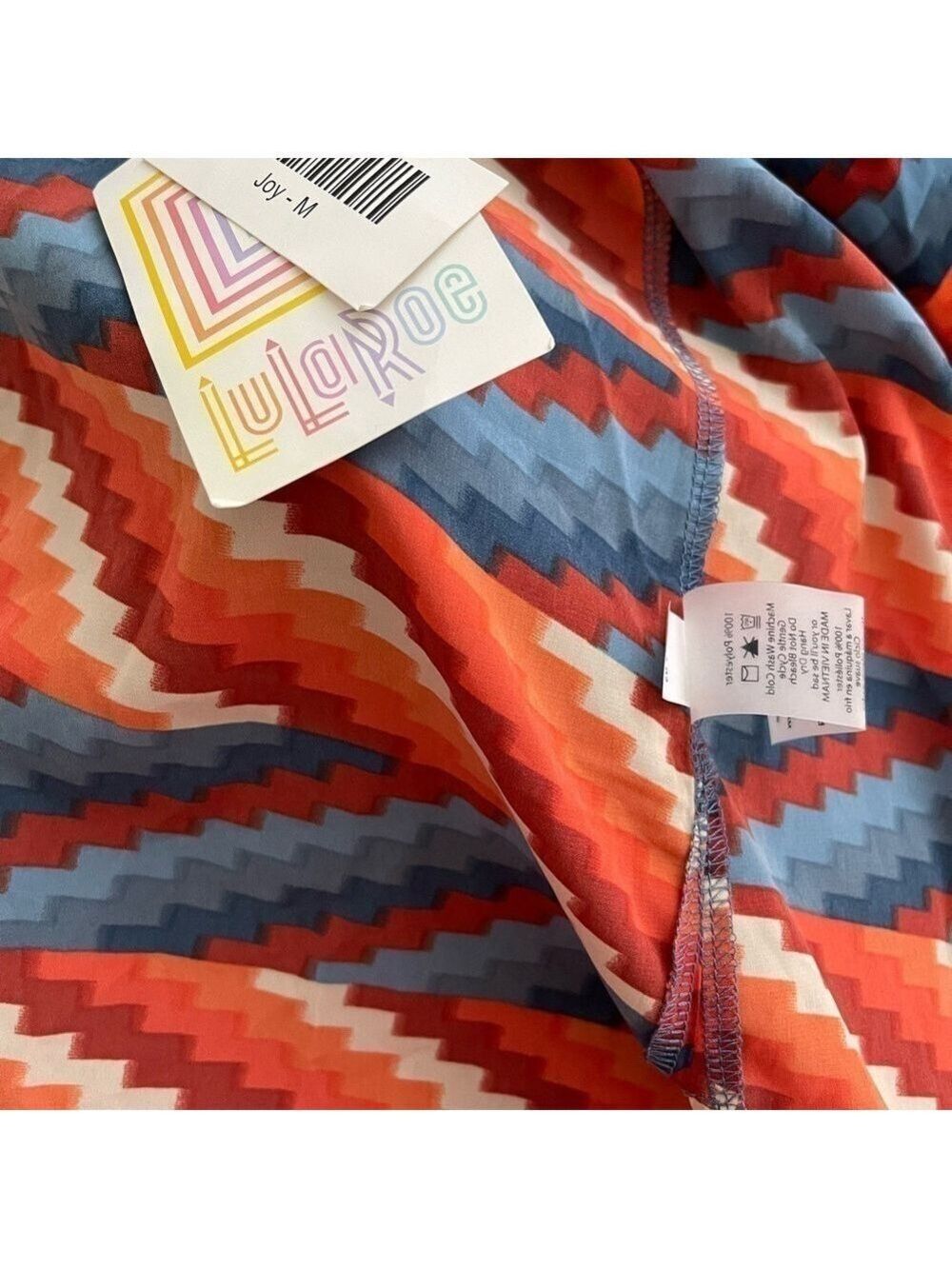 Lularoe Long Duster Kimono Orange Blue Size Medium! - Picture 5 of 7